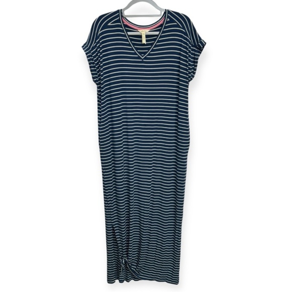 Matilda Jane Navy and‎ White Striped Maxi Dress Size M * 2141